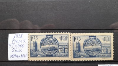 1938-Franta-YT400-2 val-MNH+MH foto