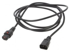 Cablu de Alimentare IEC C13 la C14 cu Blocare 3m Negru