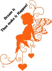 Sticker decorativ Valentine&amp;#039;s Day, Inger, Portocaliu, 85 cm, 1159ST-11 foto