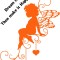 Sticker decorativ Valentine&#039;s Day, Inger, Portocaliu, 85 cm, 1159ST-11
