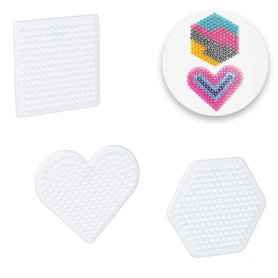 Set Plăci Baze Mărgele Iron On, 3 Forme, Alb, Plastic foto