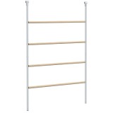 PawHut Suport pentru Găini pe 4 Niveluri, Posatoiu din Lemn și Oțel Galvanizat, Scară pentru Coteț, 4-6 Găini, 140x86x2,5 cm, Lemn Natural | Aosom Rom