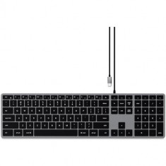 Tastatura cu fir Satechi Slim W3 USB-C retroiluminata, US (Gri)