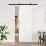 Ușă glisantă cu set de accesorii alb 78x232 cm din lemn solid de pin