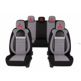 Set Huse Scaune Universale Racing, Gri cu Negru Personalizate cu Mitsubishi