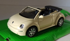 Macheta VW New Beetle Cabriolet 1998 bej - Welly 1/36 Volkswagen Kafer foto