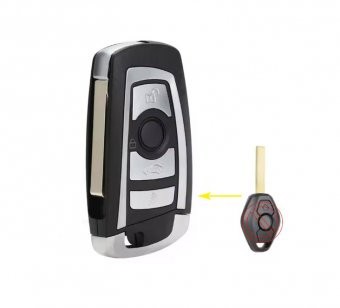 Cheie completa Topautochei&amp;reg; pentru BMW E38 E39 E46 M5 X3 X5 Z3 Z4 EWS, stil briceag, 433 Mhz, Chip 7935, lamele HU92 foto