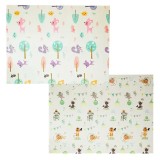 Covoras pentru copii, flippy, cu 2 fete, model caprioare/circ, din xpe+pe, impermeabil, antiderapant, protectie termica, +3 luni, pliabil, 150 x 200 x