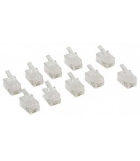 Conector RJ10 tata transparent tip pentru receptor telefon set 10buc