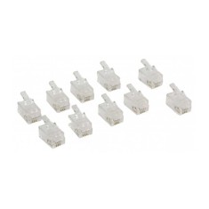 Conector RJ10 tata transparent tip pentru receptor telefon set 10buc
