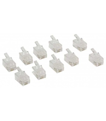 Conector RJ10 tata transparent tip pentru receptor telefon set 10buc foto