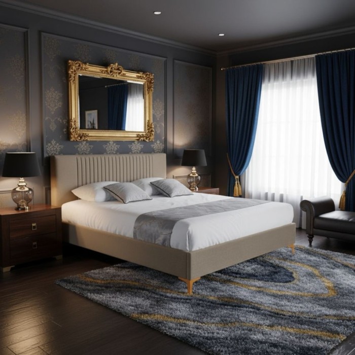 Pat Elegance 180x200 cm Tapitat Catifea Camel Somiera Inclusa (cod ML 2001)