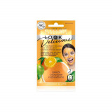 Masca de fata bio energizanta, Eveline Cosmetics, Look Delicious, cu lime si portocala, 10 ml