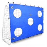 Poarta de fotbal din otel, 170x240cm, profil 32mm, tinta antrenament, albastru Household NewTrend