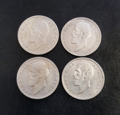 Set 4 bucati moneda 1 leu argint, 1910, 1911, 1912, 1914 Carol 1 foto