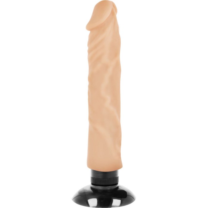 Vibrator cu Ventuza 2-1 Natural 20 cm BaseCock