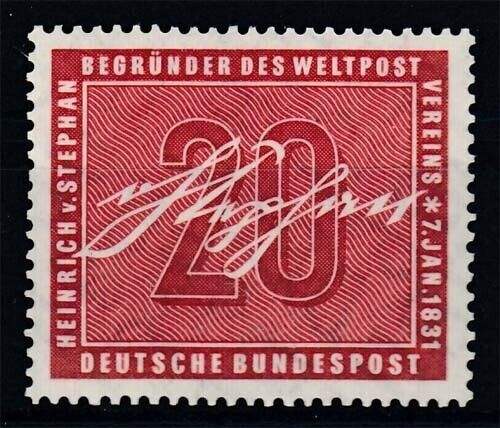 GERMANIA , RFG 1956 HEINRICH VON STEPHAN TIMBRU NESTAMPILAT