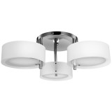 Lustră pendul Homcom 3-spot modern E27 lustră suspendată lampă pentru sufragerie, bucătărie &Oslash;64 x 20 cm Alb Fără becuri | Aosom Romania