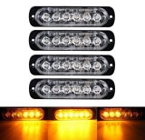 Cumpara ieftin Set 4 Lampi LED de Avertizare BZRSH, 6 LED-uri Galben, Stroboscop, 12 V 24 V, 112 x 28 mm