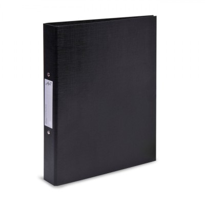 Biblioraft Office 2 Inele, Format A4, Capacitare 31x25 cm, Cu Etichetă, Laminat, Culoare Negru foto