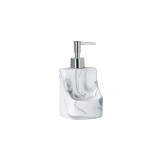 Dozator de chiuvetă cu suport pentru burete, ceramică alb - gri