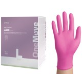Cumpara ieftin Manusi nitril ONE MOVE L (8-9), roz, nepudrate, 250 buc set , extractie igienica