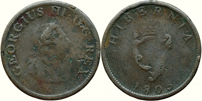 1805, &amp;frac12; penny - George al III-lea - Regatul Unit al Marii Britanii și Irlandei foto