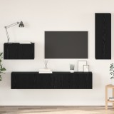 VidaXL Dulap pentru TV pe Perete 4 pcs Stejar negru 200 x 30 x 30 cm
