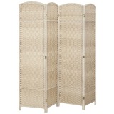 HOMCOM Paravan interior din lemn 4 panouri despărțitor de cameră pliabil pentru living dormitor 180 x 180 cm stejar | Aosom Romania