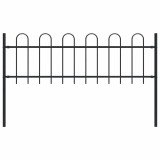 vidaXL Gard de grădină Boxtel cu v&acirc;rf circular din oțel, 181 x 60 cm, negru 144928