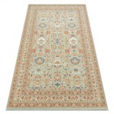 Covor de lana SOHO 477.26.LA400 OSTA - Ornament, cadru, natural verde / bej, 135x200 cm