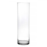 Vază Decorativă Podea, Model Cilindric, Sticlă, Diametru 15 cm, &Icirc;nălțime 50 cm, Transparentă, Oem