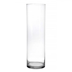 Vază Decorativă Podea, Model Cilindric, Sticlă, Diametru 15 cm, &Icirc;nălțime 50 cm, Transparentă