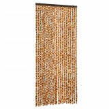 Cumpara ieftin Perdea pentru insecte, ocru si alb, 90x200 cm, chenille