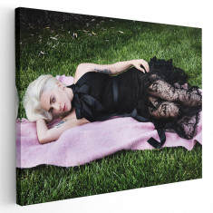 Tablou afis Lady Gaga cantareata 2271 Tablou canvas pe panza CU RAMA 80x120 cm