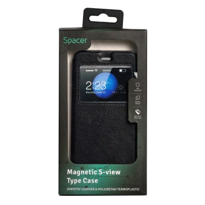 Husa Huawei telefon P10, negru, tip magnetica, tip portofel, &amp;quot;SPT-M-HW.P10&amp;quot; foto