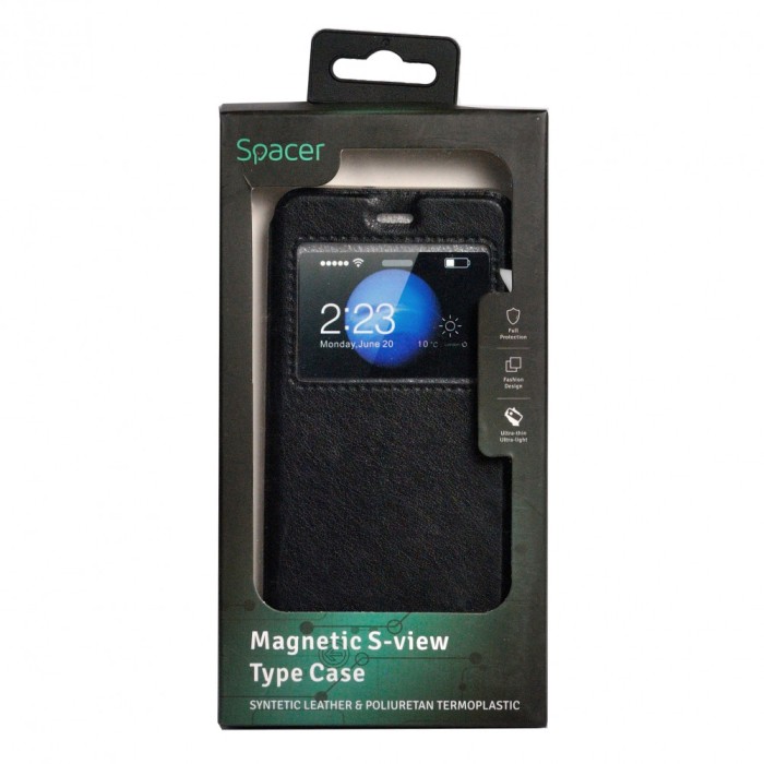 Husa Huawei telefon P10, negru, tip magnetica, tip portofel, &quot;SPT-M-HW.P10&quot;