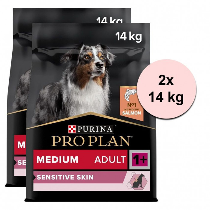 Purina PRO PLAN ADULT Medium Sensitive Skin, 2 x 14 kg