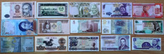 COLECTIE LOT 15 BANCNOTE DIFERITE DIN 15 TARI UNC ** foto