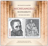 ROMANIA 2025 MICHELANGELO BUONARROTI- 500 ani de la nastere - Colita dantelata LP.2504