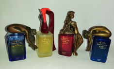 Lot 4 sticle de parfum cu statuete nud bronz Les beaux arts foto
