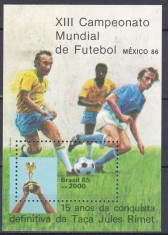 DB1 Fotbal CM 1986 Mexic 15 Ani de la castigarea Jules Riment Brazilia SS MNH foto