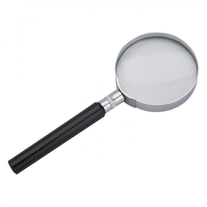 Lupă Metalică, Mărire 6x, Diametru 6cm, M&acirc;ner Plastic, Argintiu