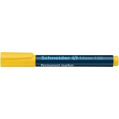 Set 10 Markere Permanente Schneider Maxx 130, Varf Rotund, Scriere 1-3 mm, Galben, Marker Permanent, Accesorii Birou, Instrumente de Scris foto