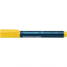 Set 10 Markere Permanente Schneider Maxx 130, Varf Rotund, Scriere 1-3 mm, Galben, Marker Permanent, Accesorii Birou, Instrumente de Scris