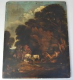 Thomas Gainsborough "The market cart" ulei pe lemn copie sec 19