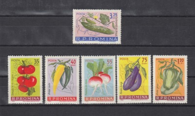 ROMANIA 1963 LP 556 CULTURA LEGUMELOR TIMPURII SERIE MNH foto