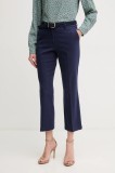 Sisley pantaloni femei, culoarea negru, drept, medium waist