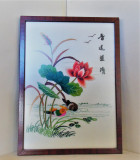 Cumpara ieftin Broderie orientala Gu (pictura brodata) cca 1900 - scoala Xiang Xiu, Hunan China