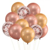 Set Baloane Party, 12 Bucăți, Metalizat, Multicolor, 30cm, Latex, Oem